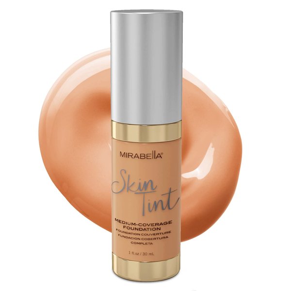 Mirabella Skin Tint Crème Full Coverage Liquid Mineral Foundation - IV W, 30ml/1.0 fl.oz.