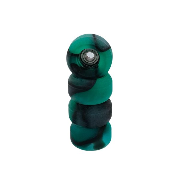 Leefai Pro Fingerboard Wheels - Pro Finger Skateboard Wheel Handmade - 7.5mmx4.5mm –New Street Shape Design - Swirl Colorway (Green)