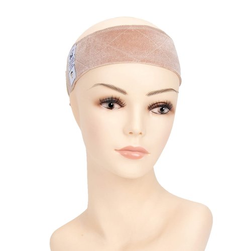 GEX Beauty Flexible Velvet Wig Grip Wig Band Scarf Head Hair Band Adjustable Fastern (Cream)