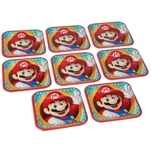 Multicolor Super Mario Brothers Paper Plates (Pack of 8) - 9" - Perfect for Birthday Parties, Themed Events & Game Releases