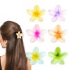 Chris.W 6 Pcs Flower Hair Claw Clips for Thick Thin Hair, Hawaiian Plumeria Strong Hold Nonslip Big Cute Flower Barrettes Hair Accessories for Women Girls Teen Holiday Gifts (Gradient color)