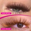 TDANCE Dark Brown Lash Extensions Colored Lash Extensions 0.03/0.05/0.07/0.1/0.15mm C/CC/D/DD/J/B/L Curl Premium Brown Eyelash Extensions Salon Use (Dark Brown,0.15-C,8-15mm)