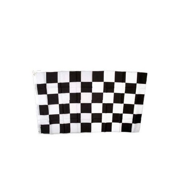 SHOPZEUS Checkered Black Flag Polyester 3 ft. x 5 ft.