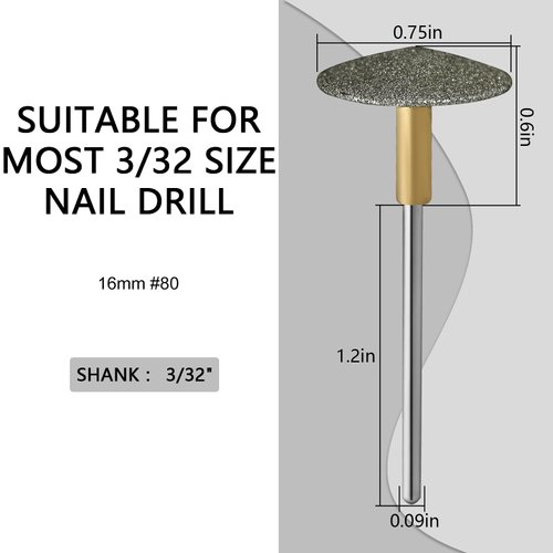 C12rtive Pedicure Drill Bit, Diamond Carbide Foot Nail Drill Bit,Stainless Steel Professional Pedicure Foot Calluses Sanding Polishing Bits for Cracked Skin Callus Removal for Home Salon & DIY(Coarse)