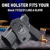 OWB Kydex Holster Optics Cut: Compatible with Glock 17 Gen 3-5 & G22/31 Gen 3-4 Pistol, Outside Waistband 1.75 Inch Paddle G17 Holster Open Carry, Posi-Click Retention, Right Hand