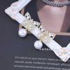 Sttiafay Vintage Crystal Pearl Butterfly Earrings Butterfly Pearl Drop Earrings Gold Rhinestone Butterfly Stud Earrings Cz Cluster Pearl Earrings Jewelry for Women and Girls