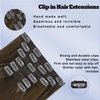Honsoo Long Hair Extensions Real Human Hair Extensions 22in Chocolate Brown 120g 7pcs Clip in Remy Human Hair Extensions