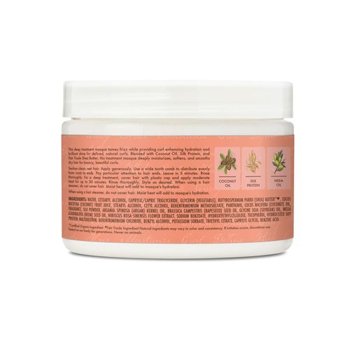 SheaMoisture Hair Mask Coconut & Hibiscus for Dry Curls Hair Mask with Shea Butter 11.5 oz