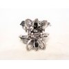 Generic Silver metal blue/black flower crystal hair claw clip bridal clip