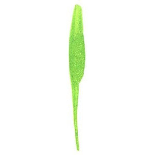 Bass Assassin Shad-4 Per Bag (Chartreuse/Silver Glitter, 7-Inch)