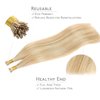 WENNALIFE I Tip Hair Extensions Human Hair, 50g 50s 20 Inch Dirty Blonde Highlighted Bleach Blonde Remy Itip Human Hair Extensions Invisible Itips Straight I Tips Fusion Extensions Real Human Hair