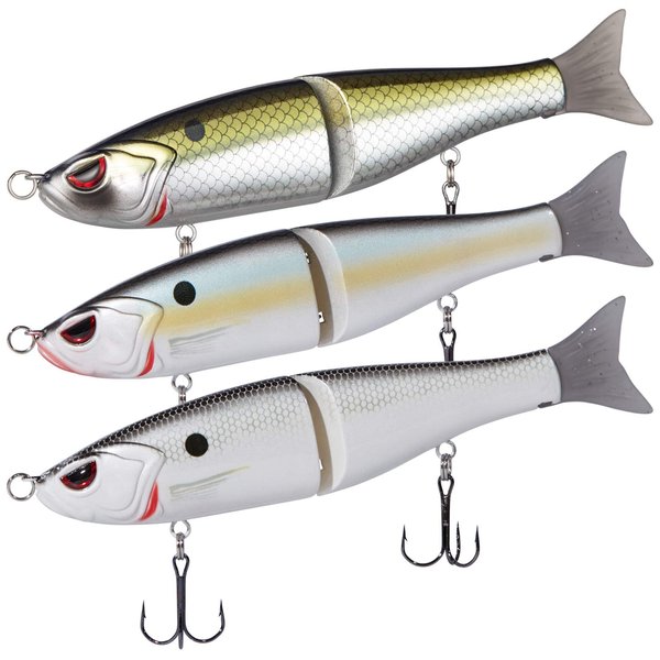 Bassdash SwimShad Glide Baits Jointed Swimbait Bass Pike Salmon Trout Muskie Fishing Lure,3-Pack