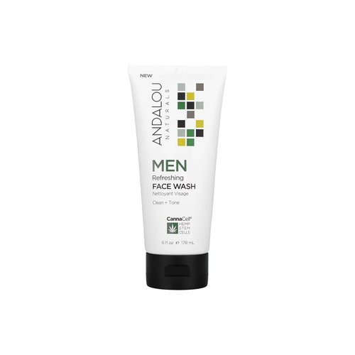 Andalou Naturals Men Refreshing Face Wash with CannaCell, 6 Ounces