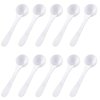 10 PCS Plastic Measuring Spoons Measuring Spoon Set 5 ml Teaspoon Measuring Spoons Food Grade Long Handle Reusable White Coffee Sugar Spices Protein Spoons for Cooking and Baking