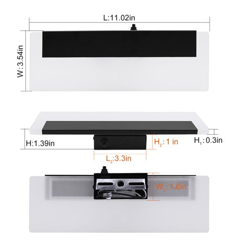 Facon Decor 12V RV Wall Sconce with Switch, 6W, 420LM, RV Vanity Light Fixture, Matt Black Finished with Acrylic Lens, 12Volts RV Interior Light for RV Motorhome Camper Trailer, Boat