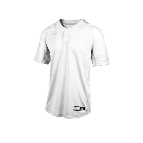 Mizuno Aerolite 2-Button Baseball Jersey, White, Medium
