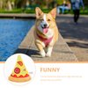 Ipetboom Dog Squeaky Toys Pizza Shaped Dog Toy, Puppy Biting Plush Chewing Toy for Puppy