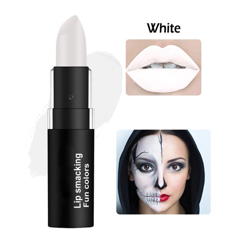 Clown White Cream Blendable Makeup Stick -1Pcs White Lipstick Eye Black Stick, High-pigmented LIp Balm, Sweat-proof Face Body Paint Eyeblack Stick, Halloween/Cosplay/Party/Stage Show Face Paint Makeup