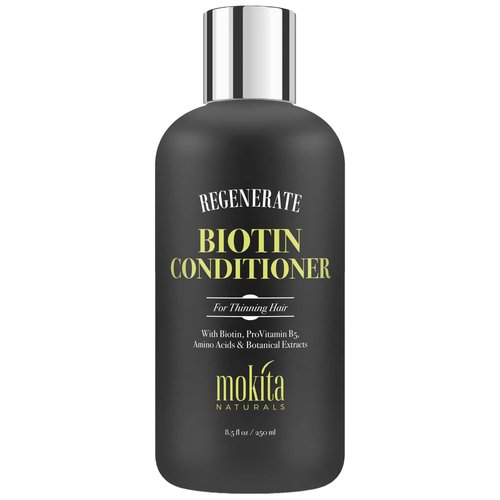 Mokita Naturals Conditioner with Biotin, ProVitamin B5 and Amino Acids for Repair Treatment and Deep Moisturizing for All Hair Types - Detangle, Protect and Support New Hair Growth - 8.5 Ounces