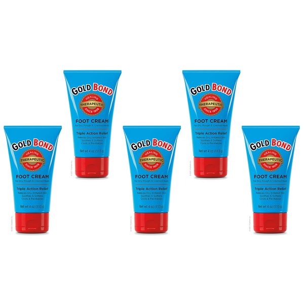 Gold Bond Therapeutic Foot Cream, 4 oz (5 Pack)
