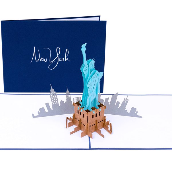 PopLife Statue Of Liberty 3D Pop Up Greeting Card for All Occasions - Travellers, Architecture, History Lovers - Folds Flat for Mailing - Birthday, Graduation, Retirement, Anniversary, Thank You