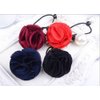 Suoirblss 5 PCS Hair Accessories Women Satin Ribbon Rose Flower Imitation Pearl Ponytail Hair band (Color random)
