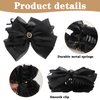 Bow Claw Clips for Women Bow Hair Clips 2 Pcs Black White Tulle Claw Clips for Thin Thick Curly Hair Bow-knot Hair Claw Clip Big Bows for Women Girls Claw Clip with Bow Hair Styling Accessories