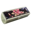 Houder Designer Lipstick Case with Mirror for Purse - Decorative Lipstick Holder with Gift Box - Velvet Lined - Protect Your Lipsticks in Style (Orchids)