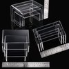 Chuangdi 2 Sets Acrylic Display Risers, Jewelry Display Riser Shelf Showcase Fixtures (Clear, Medium Set)