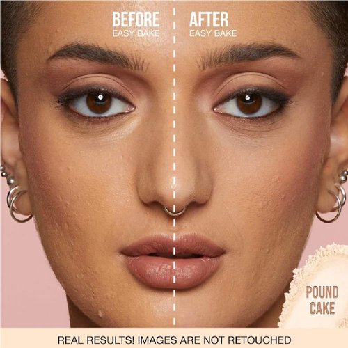 H.U.D.A BEAUTY E-Bake Loose Baking & Setting Powder (Pound Cake) 0.71 oz / 20 g + Bonus Acne Patch (36 Pieces)
