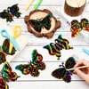 Deekin 72 Pcs Butterfly Scratch Cards Rainbow Paper Scratch Butterfly Craft Art Kits Party Favors with 36 Pcs Bamboo Stylus for Classroom Games DIY Crafts Home Ornaments, 12 Styles