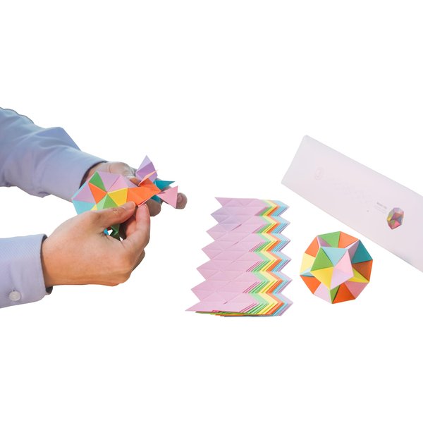 weaving polyhedron Polyhedra DIY Model Geometric Solids 3D Paper Model Kit Origami Puzzle Geometric Patterns Paper Craft (No.3: Excavated Dodecahedron)
