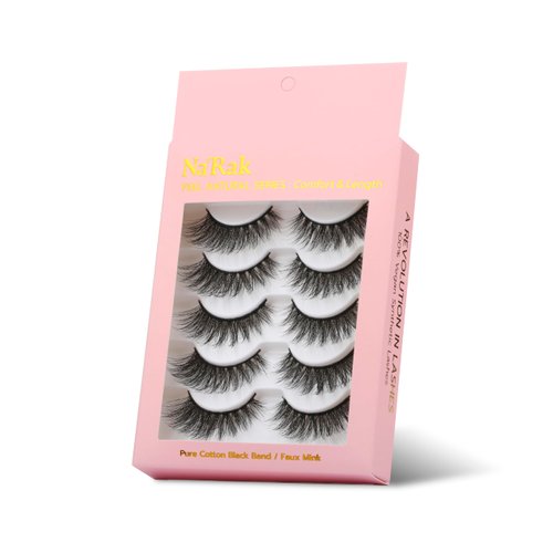 NaRak's False Eyelashes - Feel Natural Series: COMFORT & LENGTH Design. 5 Pairs of Faux Mink Lashes - Comfortable and More Subtle Style Designed for Everyday Wear To Enhances Your Natural Lashes