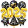 2025 New Years Eve Party Supplies - 10 Pcs Happy New Year Decorations 2025 Foil Balloons NYE Party Decorations Set