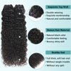 Beauty Queen 16A Raw Hair Water Wave Bundles 14 16 18 Inch 3 Bundles 100% Unprocessed Brazilian Virgin Hair Bundles Deals Quick Weaves Water Curly Hair Extensions Natural Black