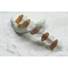 Genuine Surf Tumbled Frosted White and Brown Sea Glass French Barrette Hair Clip 4" or 100 mm Length - Quantity of 1