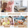 1 Set Miniature Computer Wood Mini Office Desk Toys Mini Office Desk for Crafts Tiny House Computer Model Miniature Office Ornament for Kids Doll House(White)