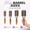 Fagaci Professional Round Brush for Blow Drying with Natural Boar Bristle, Round Brush | Nano Technology Ceramic + Ionic for Hair Styling, Drying, Healthy Hair, Volume | Hair Brush + 4 Styling Clips