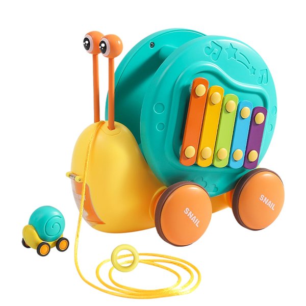 GIANNEER Musical Instruments for Toddlers Musical Toys Montessori Toys Pull Toy Toddler Toys Snail Toy Xylophone Learning Toy Preschool Game for 2 3 4 Year Old Kids 18 Months Girl Boy