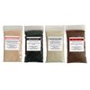 Gourmet Sea Salt Sampler - Multi Pack of Pink Himalayan And French Grey Fine Ground Salts, Hawaiian Red Alaea and Black Lava Coarse Grain Salts - 6 oz. Each - 24 oz Total Multipack