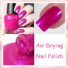 Hot Pink Shimmer Nail Polish, Air Dry Pink Holographic Nail Polish, High Glossy Iridescent Nail Polish Quick Dry, Bright Pink Pearlescent Nail Polish Long Wear Polish Gift for Women Girls, 13 ML