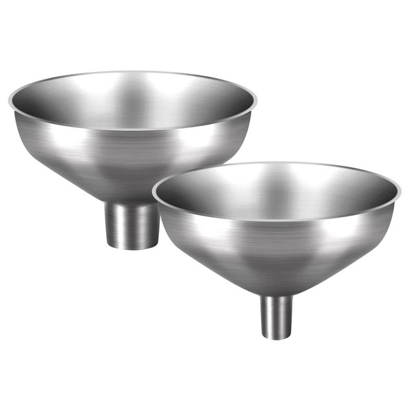 Serinar 2-Piece Stainless Steel Kitchen Funnel Set with 1-Inch and 0.5-Inch Ports for Transferring and Filling Liquids, Coffee Beans, Spice Blends, and Powders Easy to Clean!