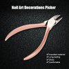 Rotekt Rose Gold Nail Art Decorations Picker Rhinestone Remover Nail Cutter Scissors Manicure Tools