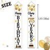 LASKYER Happy 75th Birthday Decorations,75th Gold Balloon Birthday Theme Door Hanging Banner Sign,75 Years Old Bday Party Supplies.