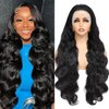 PUNUBO 13x6 Lace Front Wigs Human Hair Body Wave 13x6 HD Lace Frontal Wig 180 Density Unprocessed Brazilian Virgin Human Hair Glueless Wigs Human Hair Pre Plucked Lace Front Wigs for Women 28 Inch