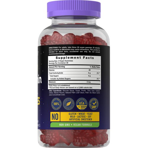 Carlyle Melatonin Gummies 3mg | 90 Count | Fruit Flavor Gummy Supplement | 100% Drug Free Support | Vegan, Non-GMO, Gluten Free