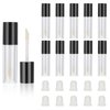 Molain 10pcs Empty Lip Gloss Tubes, 2.5ml Mini Refillable Cosmetic Containers Bottles Lip Balm Bottles for Lipstick Samples, Lip Balms(Black tube cap)