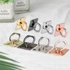 [2 Pack] Square Sparkling Cell Phone Ring Holder Stand,360 Degree Rotation and 180 DegreeAdjustable Finger Ring Kickstand with Polished Metal Phone Grip (Rose Gold)