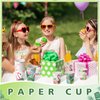Hoolerry 60 Pieces Luau Cups Aloha Party Disposable Paper Cups Hawaii Aloha Party Decorations Tropical Luau 9 oz Paper Cups Summer Tiki Coconut Cups Pool Beach Party Supplies for Adults Kids