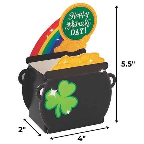 Fun Express ST PATS POT OF GOLD TREAT BOX - Party Supplies - 12 Pieces
